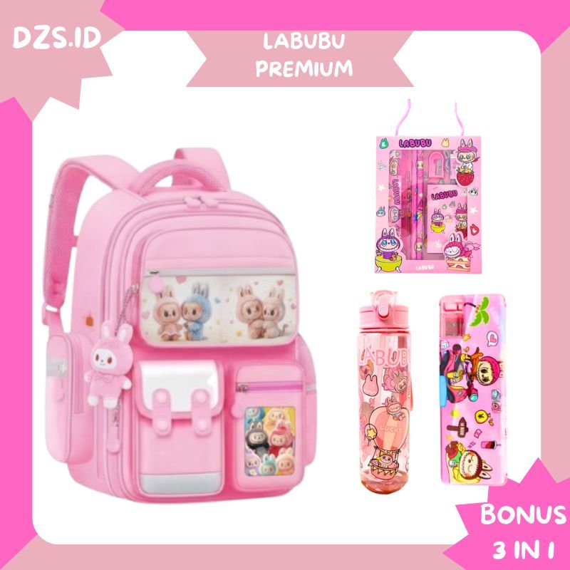 Latest cute Labubu model girls' backpack Viral pumpkin doll motif Bonus ...