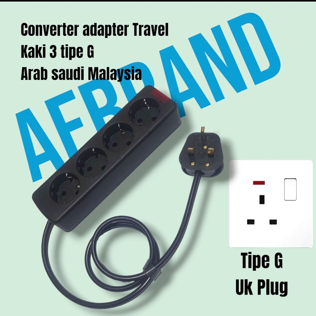 3-pin Electrical Plug TRAVEL ADAPTER Saudi Arabia UMROH Hajj Type G ...