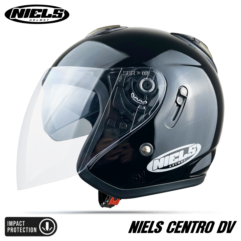 NIELS - Helm Half Face Centro Double Visor Dewasa SNI Motorcycle