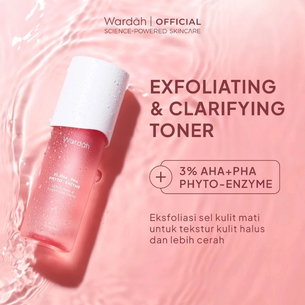 WARDAH Toner All Series - Acnederm, Lightening, Illuminating, Glow Milky, AHA Exfoliating, Firm Lift - Toner Badan - Skincare - Gambar 4