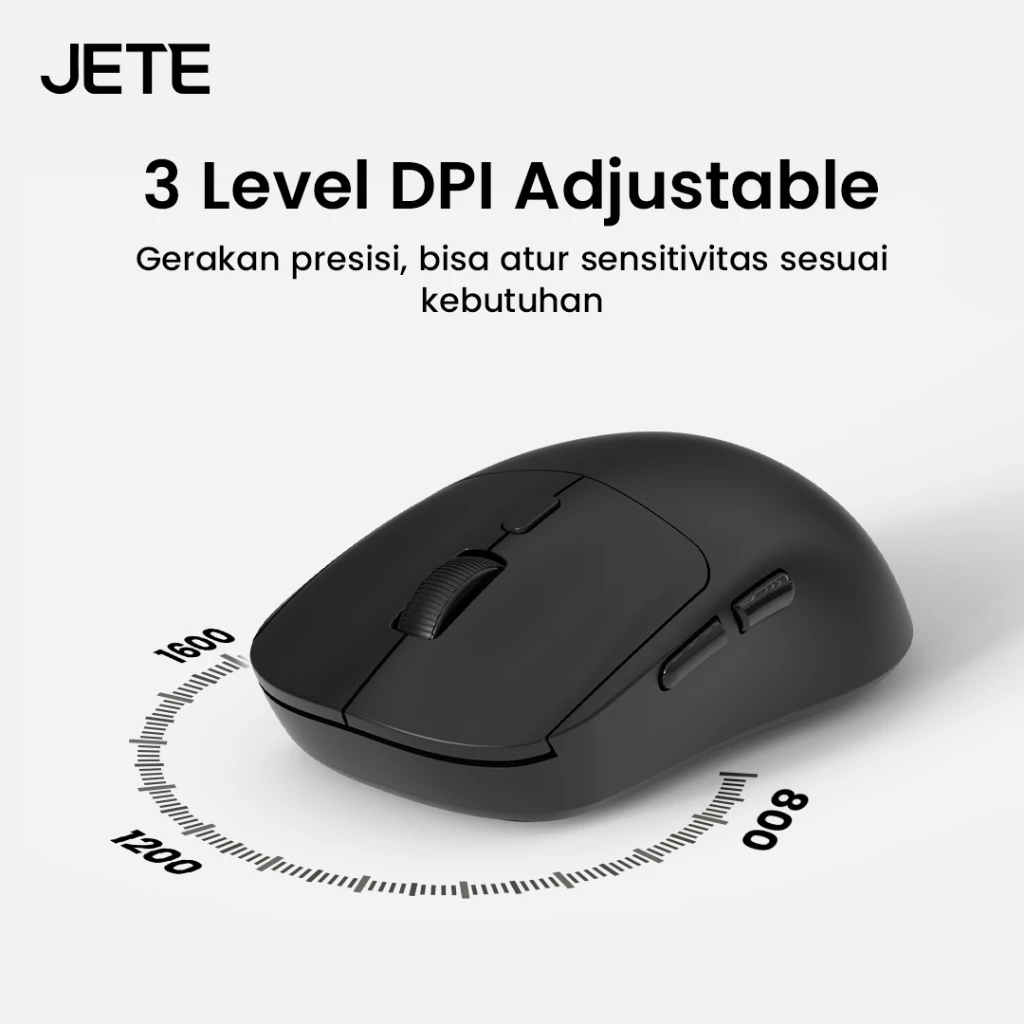 Mouse Wireless JETE MS206 Mouse Baterai 1600Dpi Ergonomic Mouse Tanpa Kabel USB Dongle Silent Click Mouse Kantor Komputer Laptop Windows For Macbook - Gambar 3