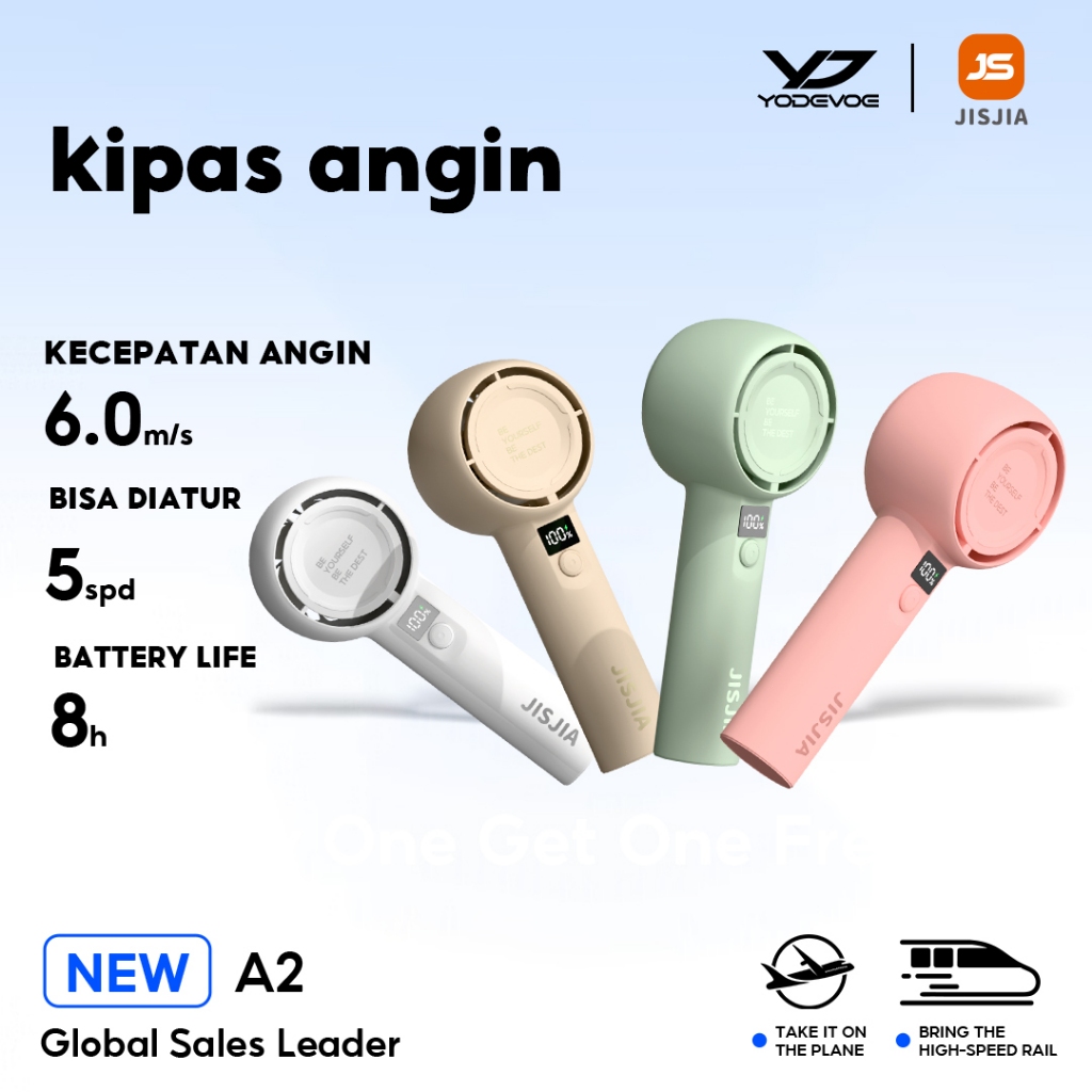 JISJIA kipas angin mini 5-Speed Wind kipas mini light weight Kipas Genggam Portabel Karakter