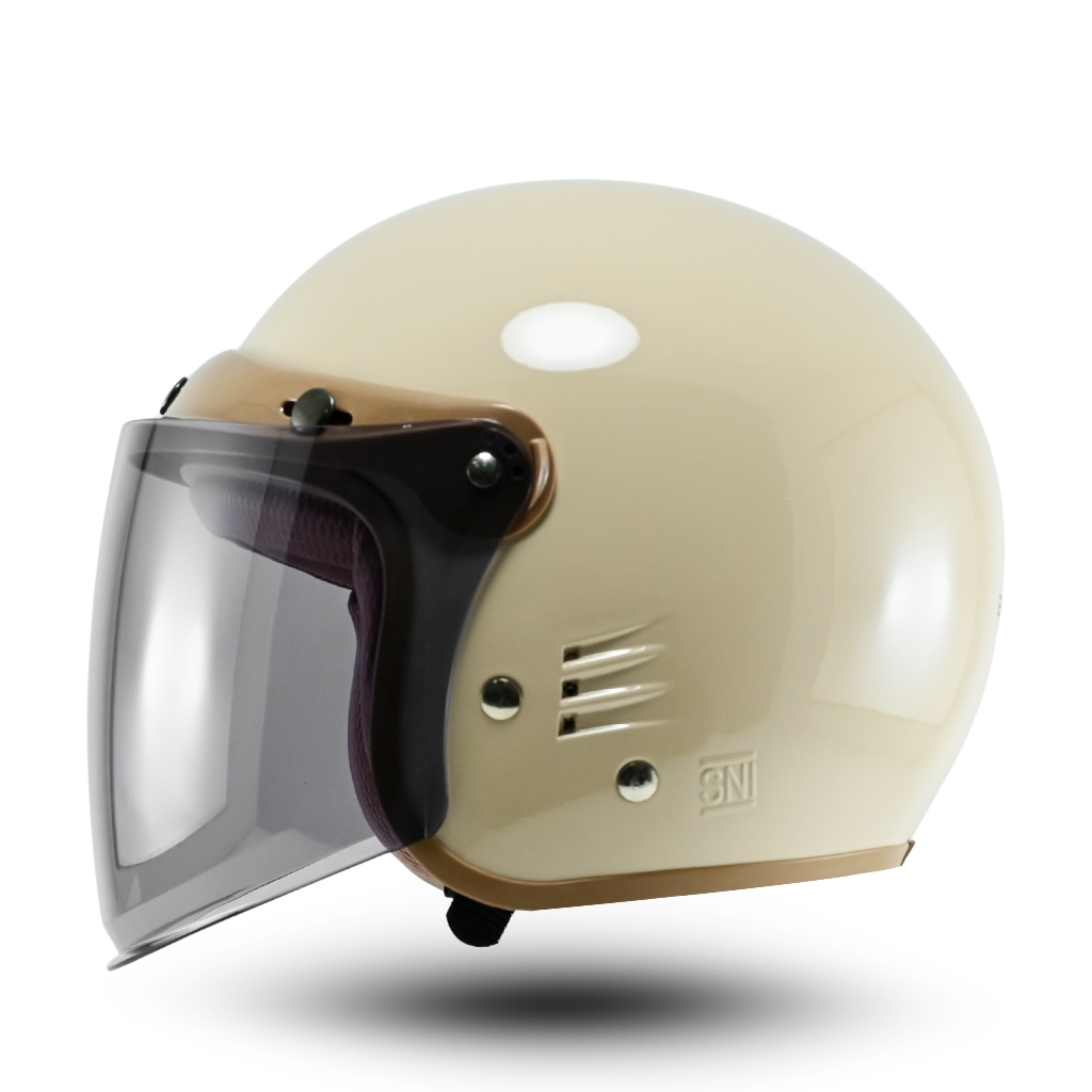 Kaca Helm Venom Bogo Univerisal Tiga Kancing Visor Flat SNI - Gambar 4
