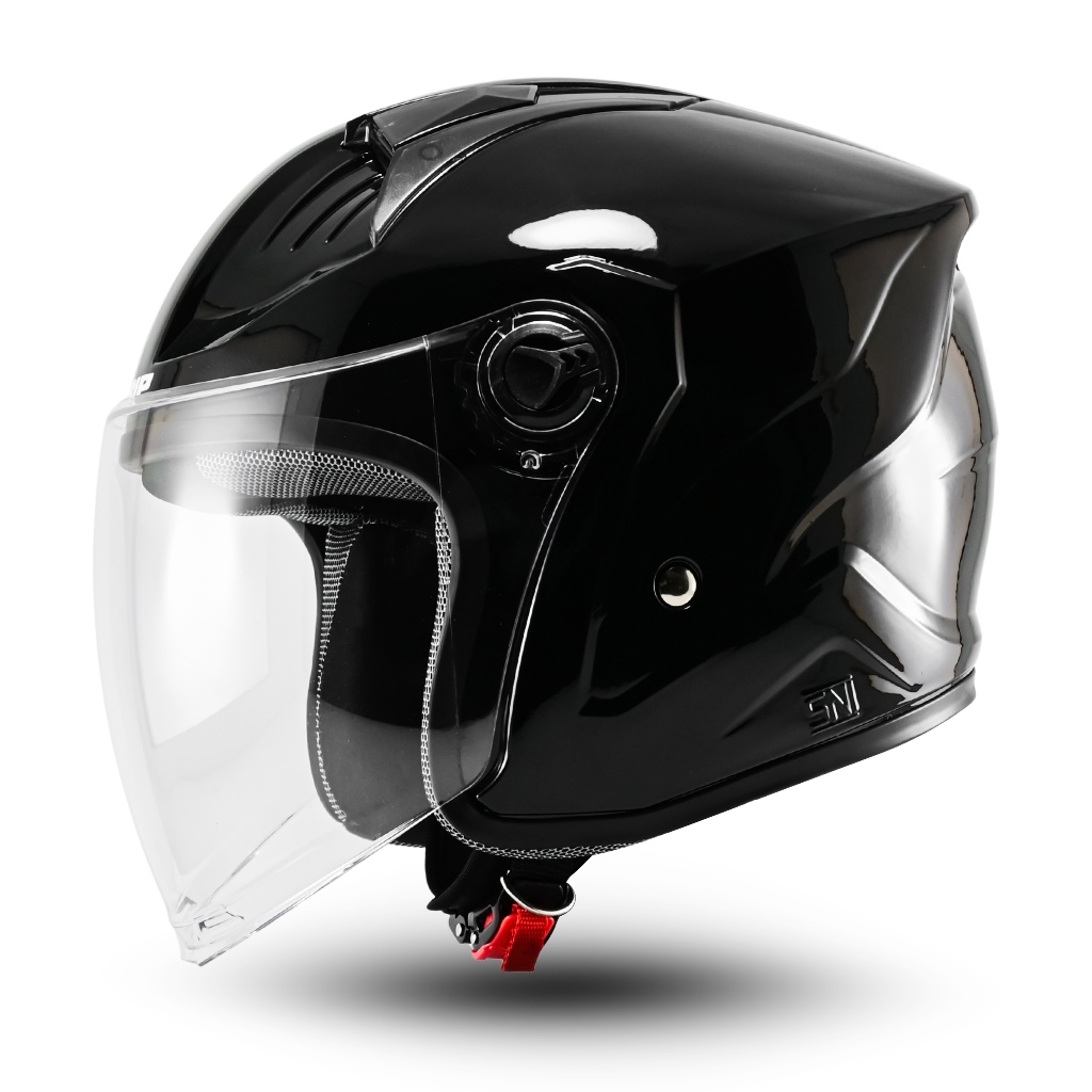 Helm Bipplast Voltix Helem Cewek Cowok Keren SNI Half Face Kekinian Visor Smoke - Gambar 4