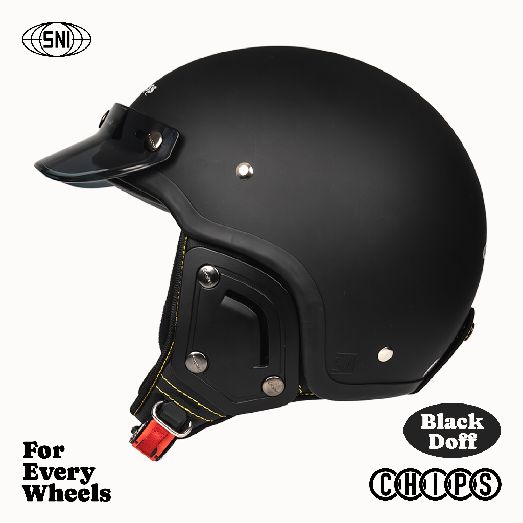 Cargloss CFS Chips Retro Helm Half Face - Black Doff