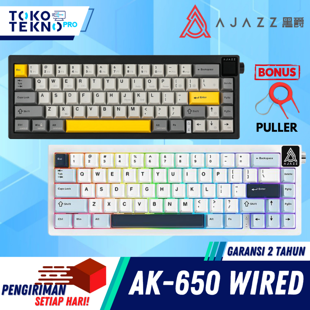 Ajazz AK650 / AK-650 Mechanical Keyboard Wired Connection RGB