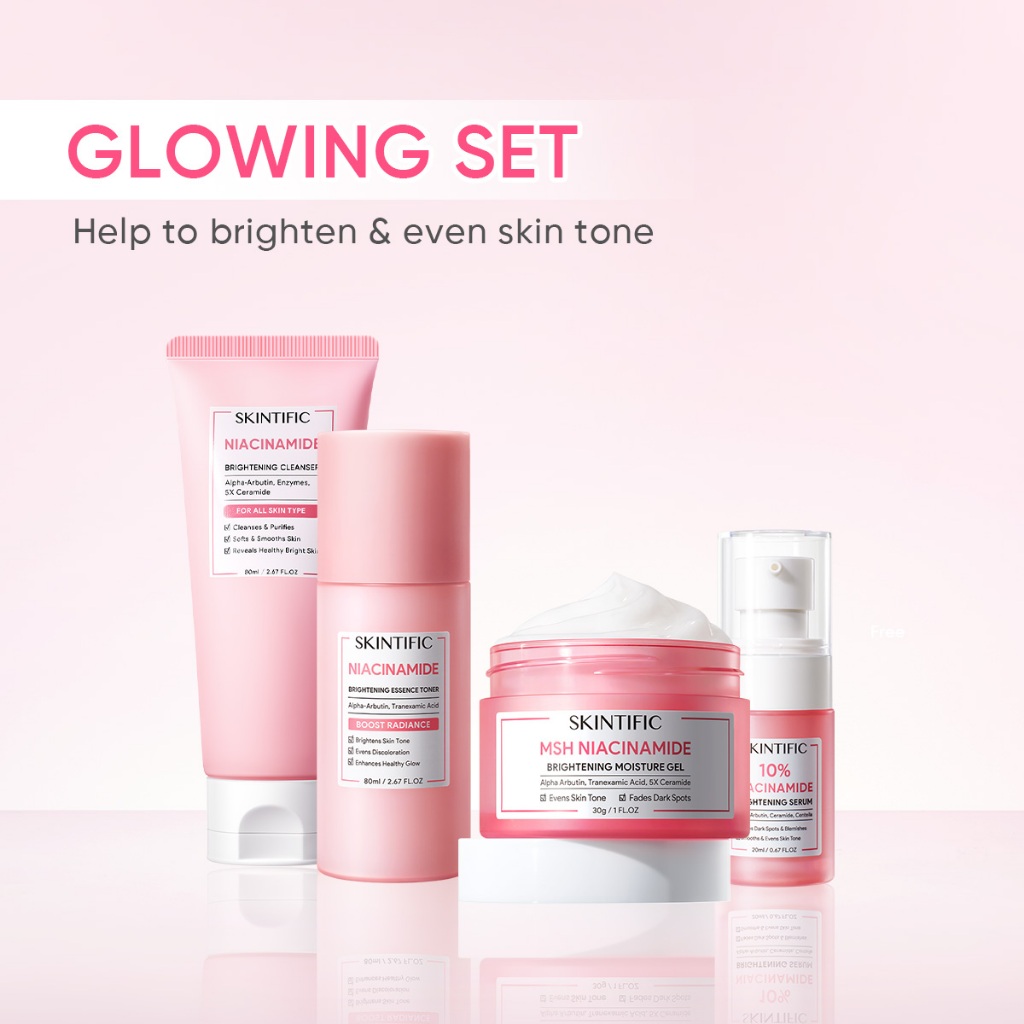 [!! SPECIAL PACKAGE] SKINTIFIC Glow Expert Set Brightening Moisturizer Serum Niacinamide Retinol - Gambar 3