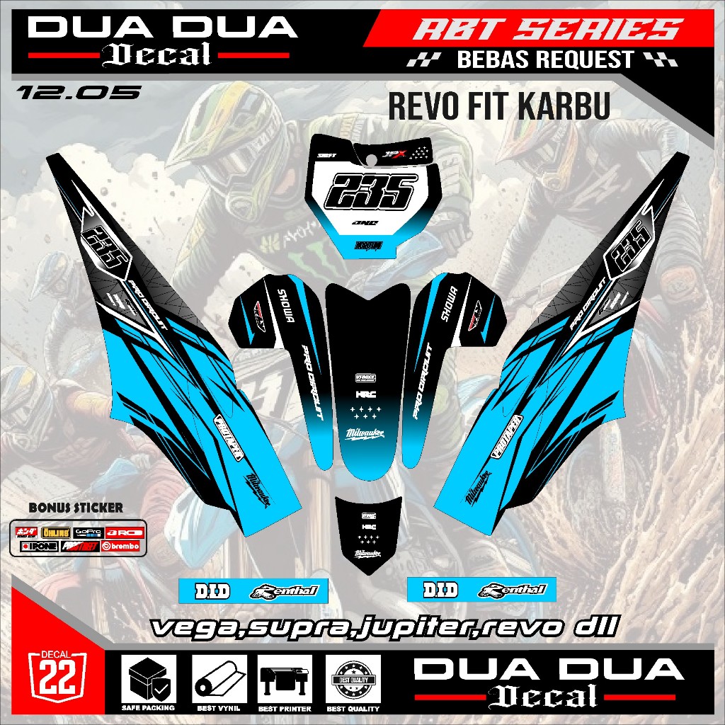 Striping Decal Rbt Motor Decal Revo Fit Karbu New Full Body Motor Rbt ...