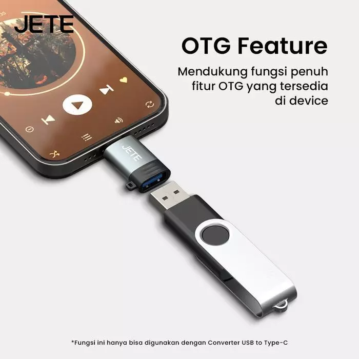 OTG JETE OX Converter Adapter USB Micro Type C Lightning Male To Type C Female Connector Fast Charging Transfer Data 480mbps - Gambar 3