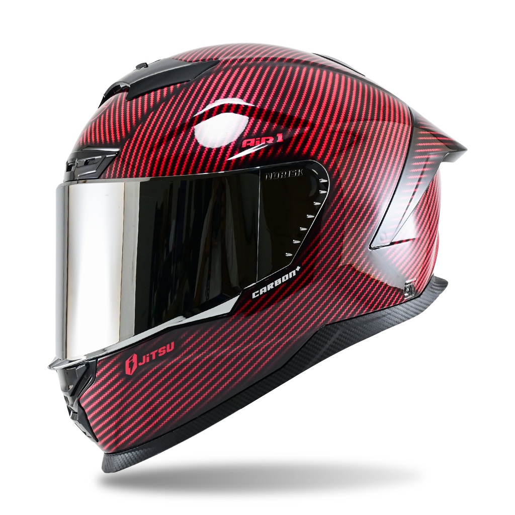 Helm Full Face Helm Jitsu Air 1 Carbon Motif Visor Silver Terbaru - Gambar 2