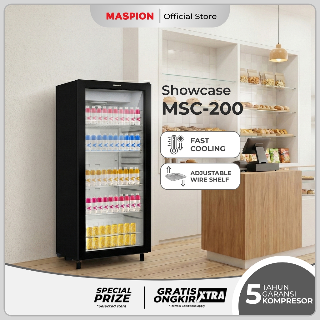 Maspion Lemari Pendingin Showcase 200 Liter MSC - 200