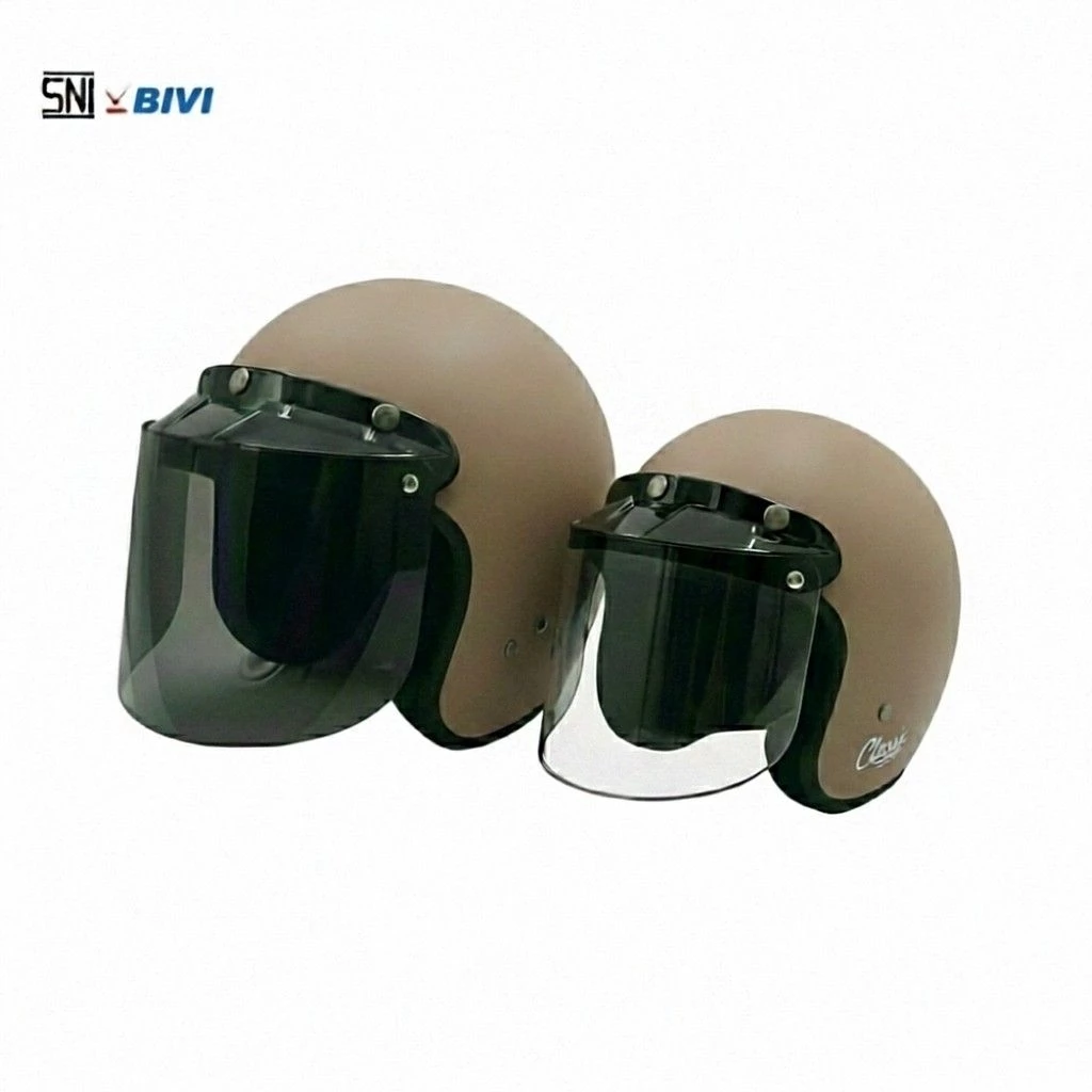 HELM Bogo Bivi Classic Retro SNI Half Face Pria Wanita dan Dewasa Remaja Desain Retro Nyama Dan Aman - Gambar 2