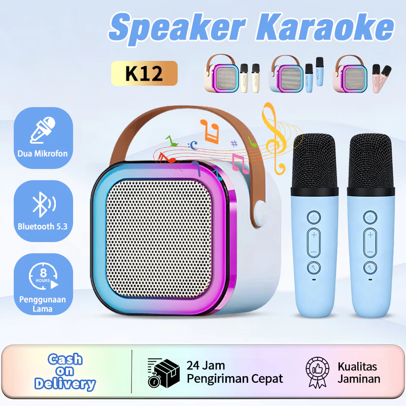 [COD] Karaoke Bluetooth Speaker Wireless Kualitas Suara Super With Microphon Mini Full Bass