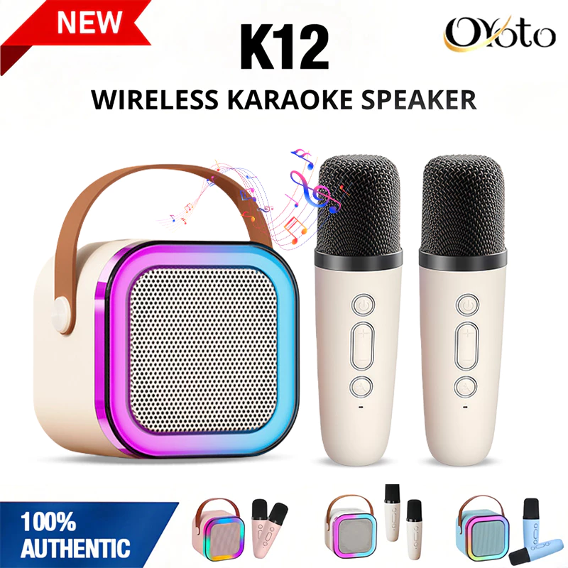 [COD] Karaoke Bluetooth Speaker Wireless With MIC RGB Light Super Sound Quality Home Party Speaker