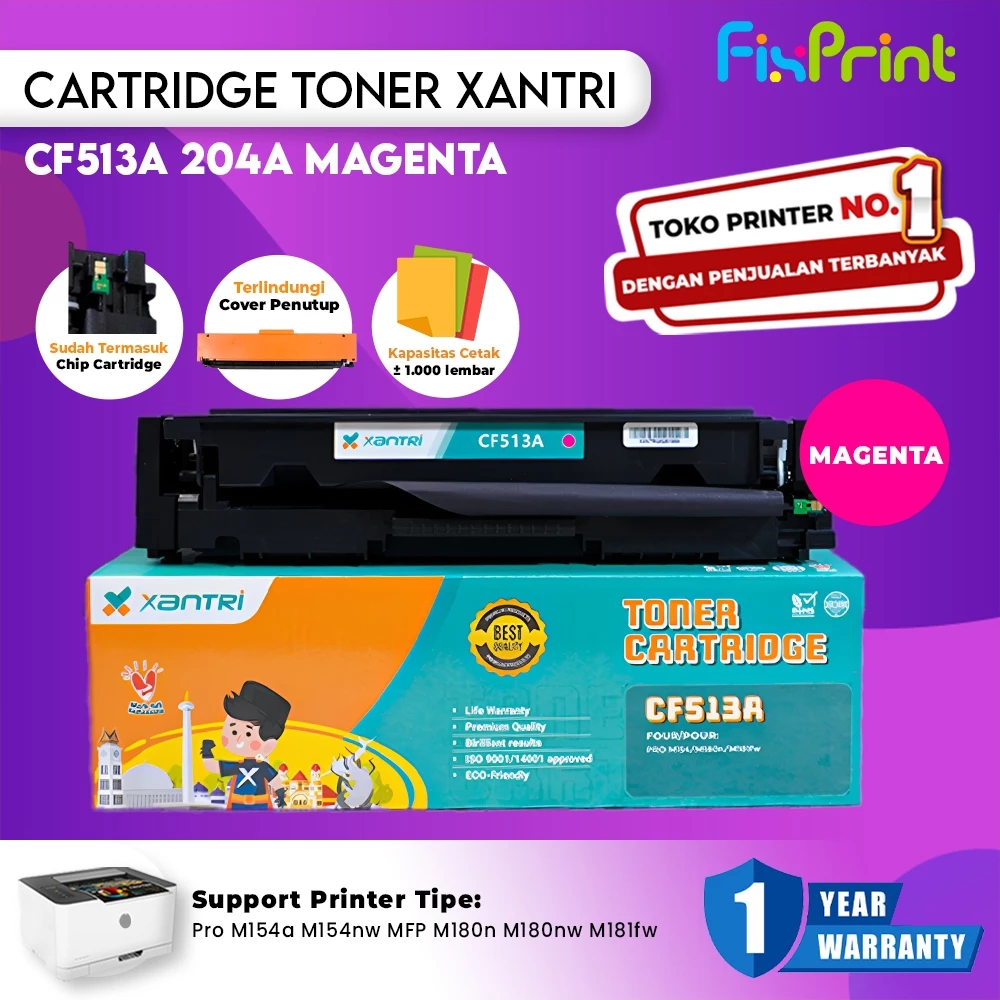 FixPrint Cartridge Toner Xantri 204A CF510A CF511A CF512A CF513A Printer M154a M154nw M180nw M181fw - Gambar 4