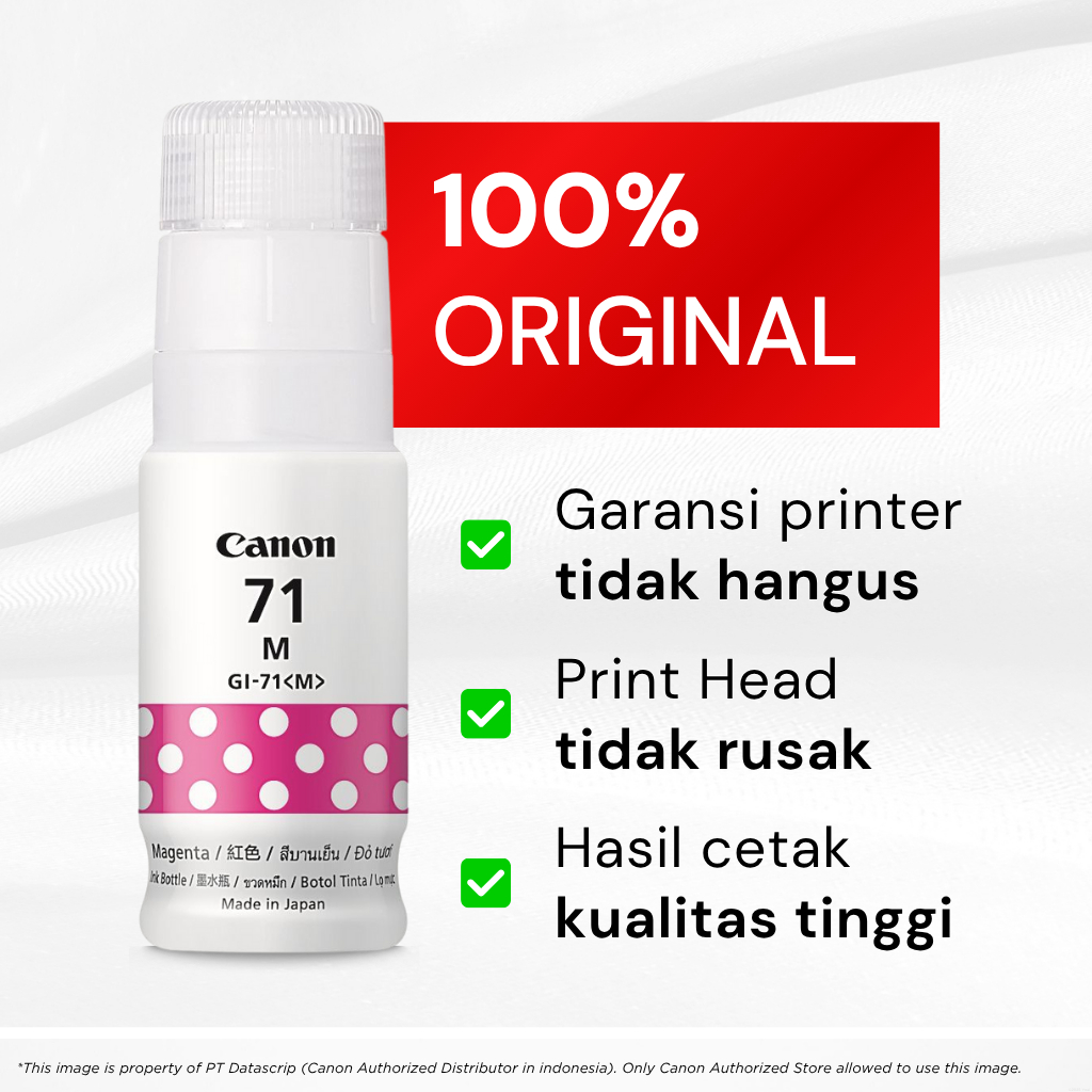 FixPrint 100% ORIGINAL Tinta Canon GI 71 Black Cyan Magenta Yellow - Printer G1730 G1737 G2730 G2770 G3730 G3770 G4770 G4780 G1020 G2020 G3020 - Gambar 4