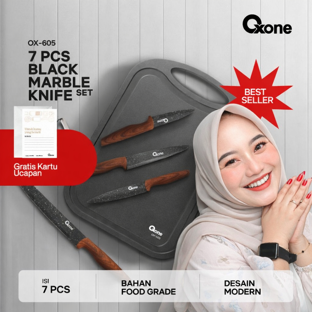Mamak_Firza X Oxone OX605 Set Pisau Dapur NEW BONUS Talenan