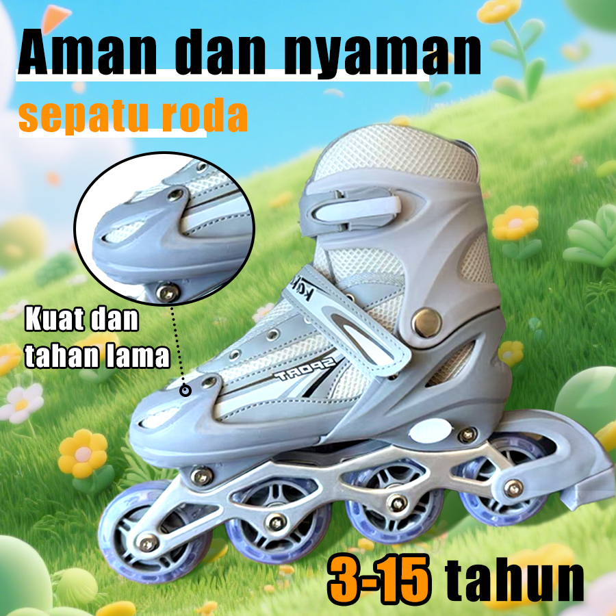 MTG sepatu roda Oxelo/Sepatu Anak Perempuan LED Model Mobil/Bajaj untuk Pemula hingga Dewasa,lampu kedip/tidak licin/anti goyang/lnline skate/star/ukuran dapat disesuaikan/pu/gaya bajaj/mode skateboard