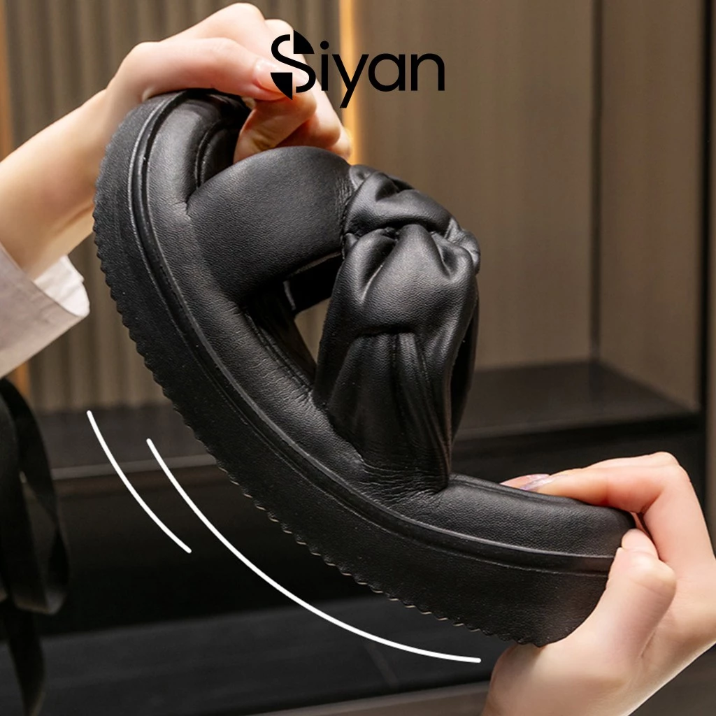 Siyan 2026 Sandal Wanita EVA Jelly Selop Kekinian Sandal Flat Empuk Elastis Pria Slide Kasual - Gambar 2