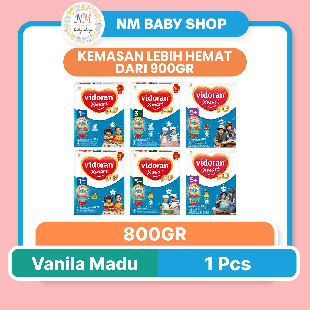 VIDORAN XMART MILK 1+ 3+ 5+ 800 GR VANILA MADU COKELAT TAHAP 1 3 5 NM SSKD - Gambar 2