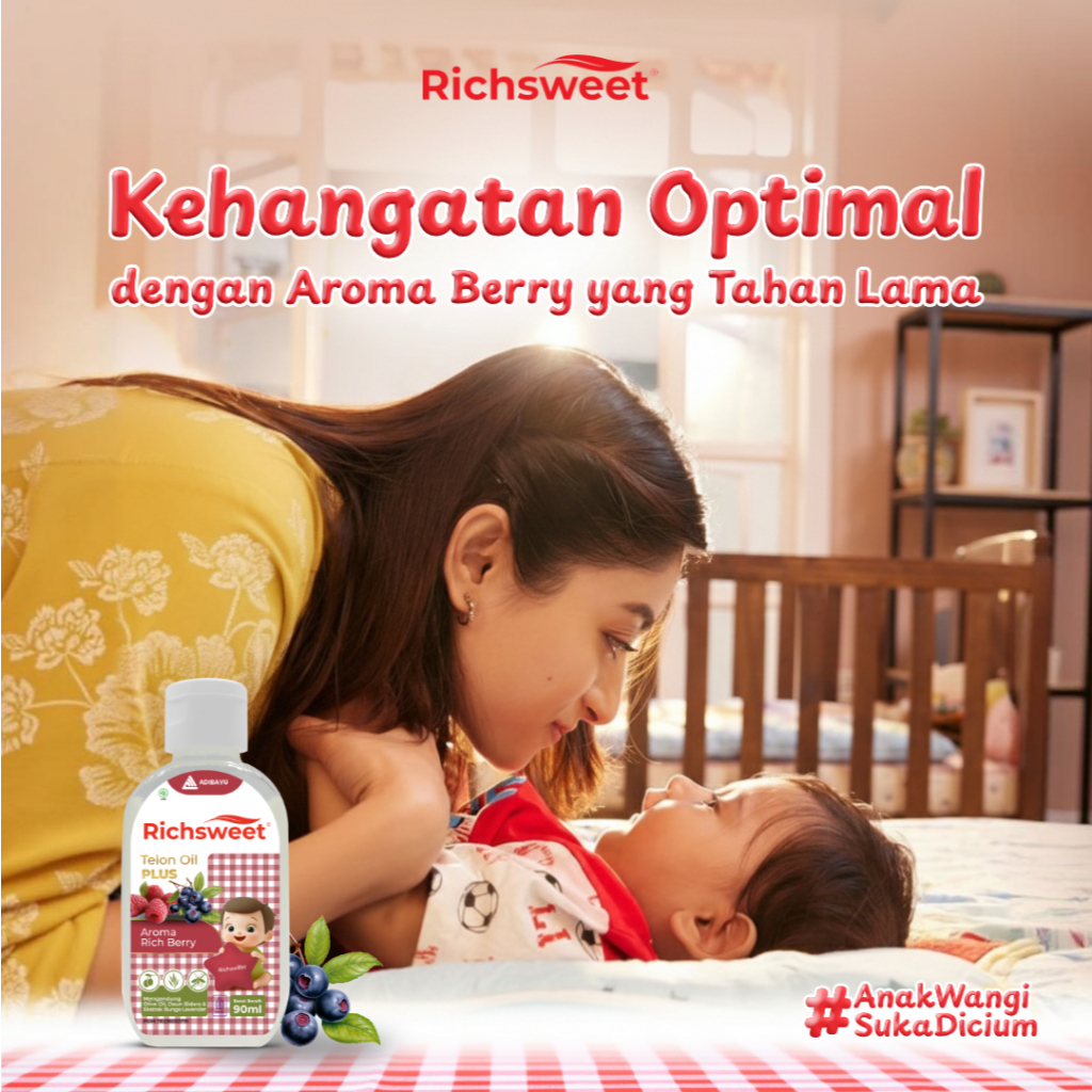 Lega To Richsweet Minyak Telon Plus Aroma Rich Bery 90ml / Perlindungan 12 Jam Anti Nyamuk + Bidara - Gambar 4