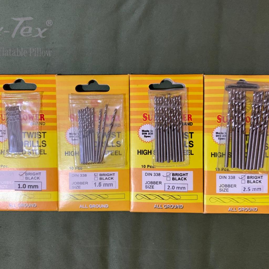 SUN FLOWER Matabor Besi 1mm 1.5mm 2mm 2.5mm Tahan Lama Baja Awet Bor Kayu Kusen