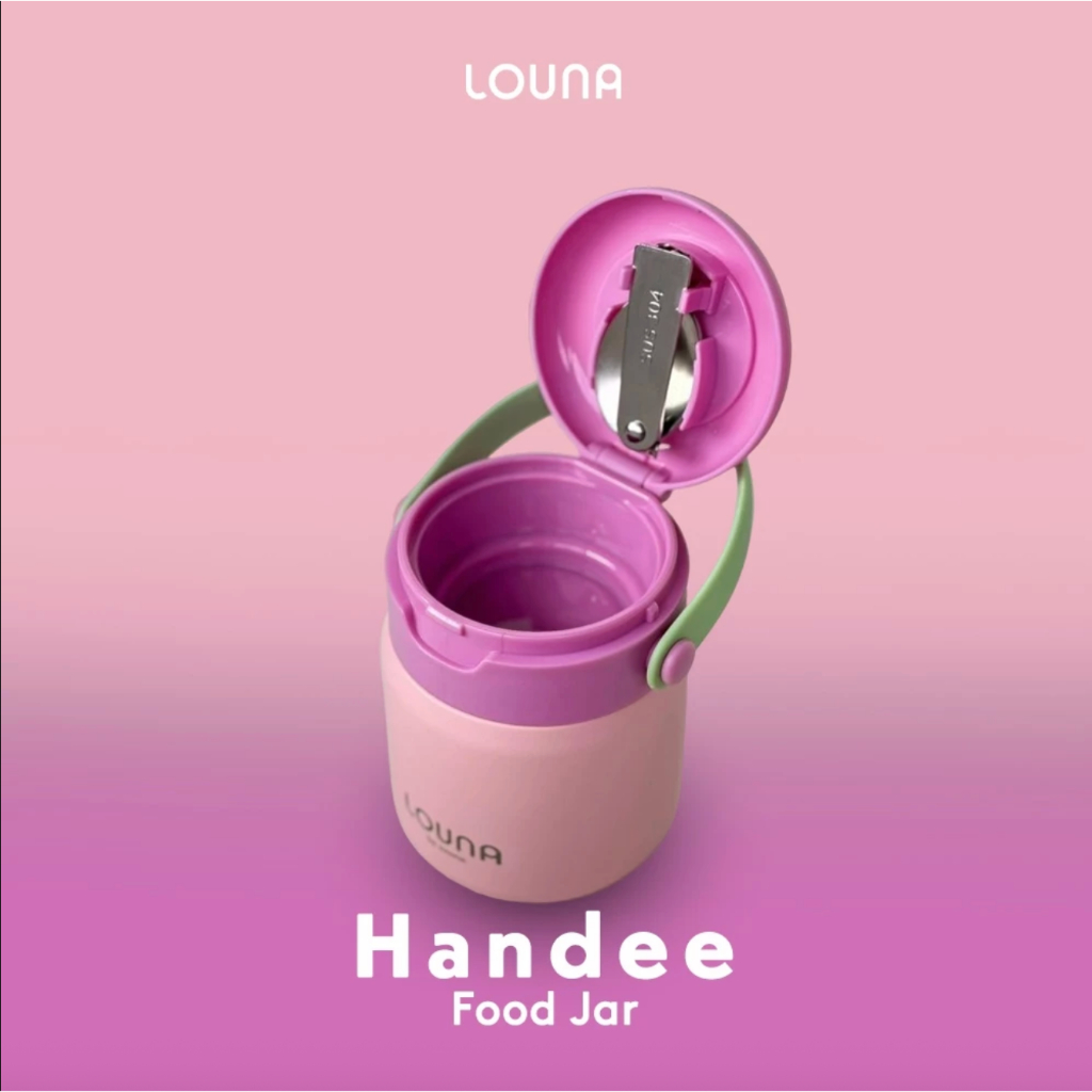Louna LO702 Handee Food Jar 360ml Peach Retro - Gambar 4