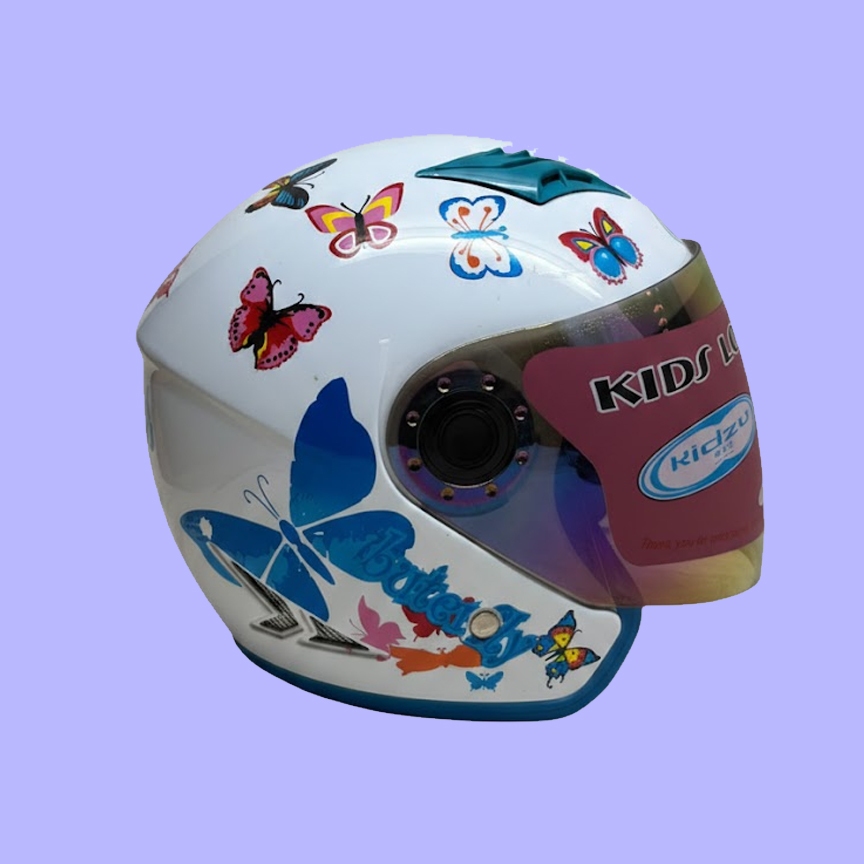 Helm Anak Half Face Kidzu Motif Butterfly,Helm SNI - Gambar 2