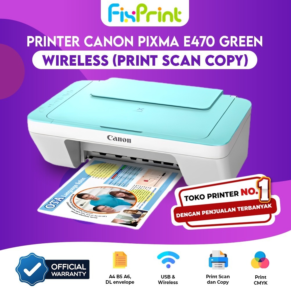 Printer Canon PIXMA G1010 G1730 Print Only New With Original Ink Bergaransi Resmi / Printer E470 All In One Wireless - Gambar 3