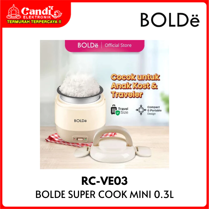 BOLDE Rice Cooker Super Cook Mini 0,3 Liter RC-VE03 - Gambar 2