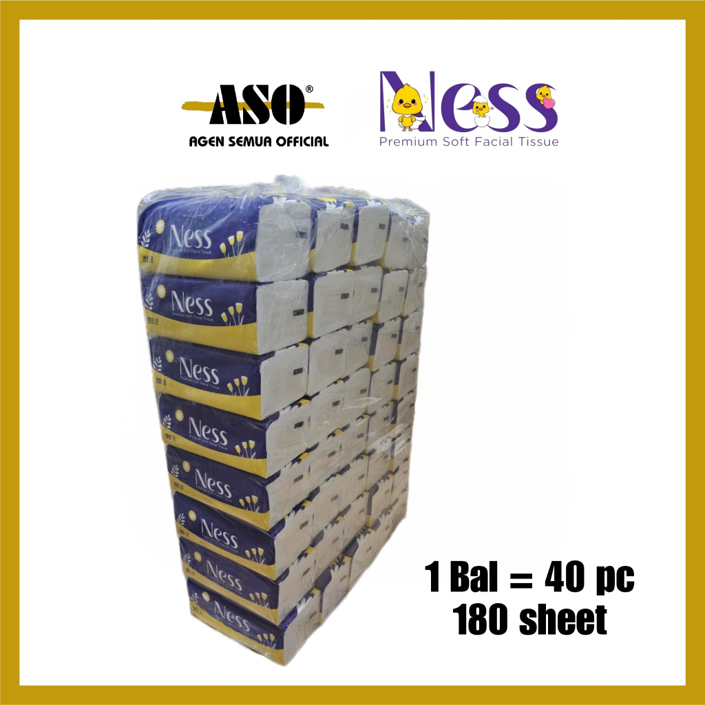 [ BAL ] Tissue Tisu NESS 180 sheets 2ply facial tissue ( ISI 40 )