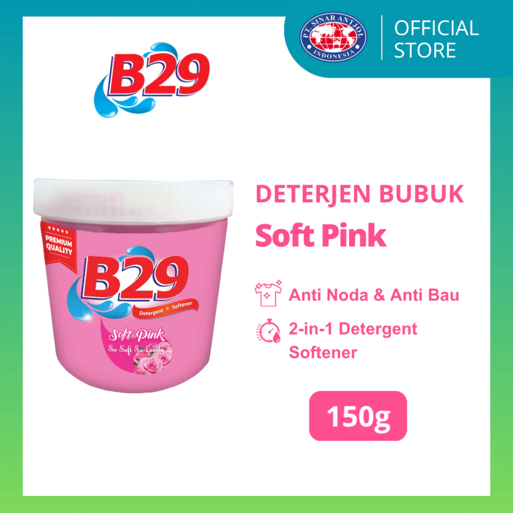 B29 CUP Deterjen Bubuk Softener SOFT Pink 150g - Powder Pencuci Pakaian pakai POT