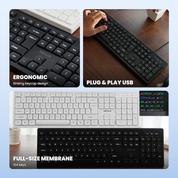 Rexus K293 / K-293 Keyboard Office Wired Full Size Membrane - Gambar 2