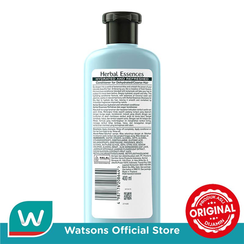 Herbal Essences Conditioner Classics Hydrated and Refreshed Coconut Water 400ml - Gambar 3