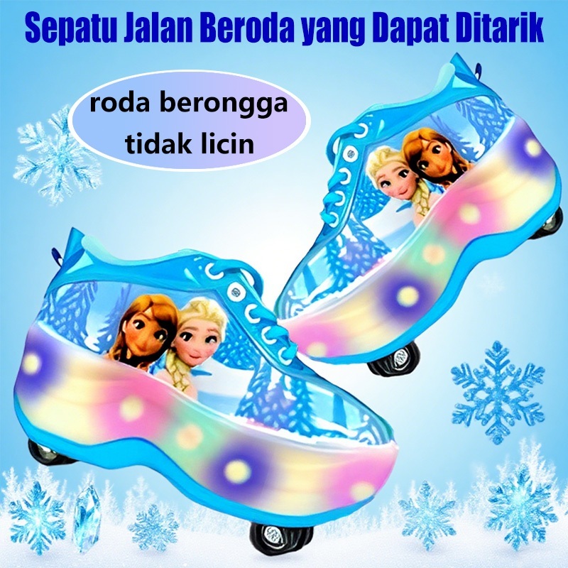 MATOUGUI-sepatu roda/sepatu roda Oxelo/Sepatu Skating LED Terbaru 2026 yang Dapat Disesuaikan,lampu kedip/tidak licin/anti goyang/lnline skate/star/ukuran dapat disesuaikan/pu/gaya bajaj/mode skateboard