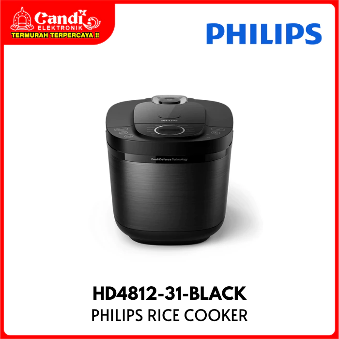 PHILIPS Rice Cooker 1.8 Liter Penanak Nasi Fresh Defense Lapisan Binchotan HD4812-31-BLACK - Gambar 2