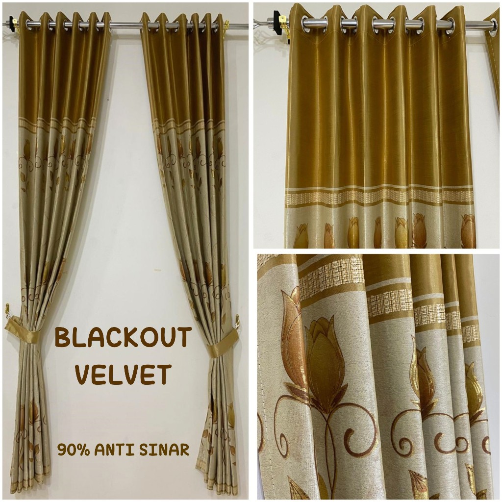 KONG GORDEN BLACKOUT PRINTING TULIP MAWAR PREMIUM 3 UKURAN TINGGI 200 225 250 CM GORDENG HORDENG