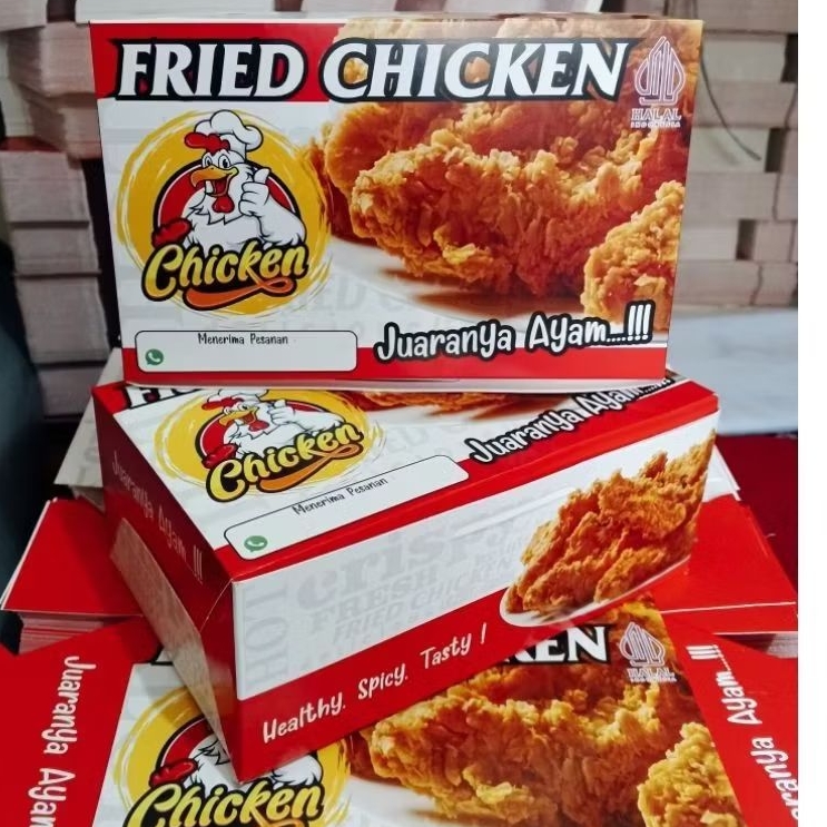 FRIED CHICKEN BOX (100 PCS) PAPER LUNCH BOX KFC IVORY FRIED CHICKEN ...