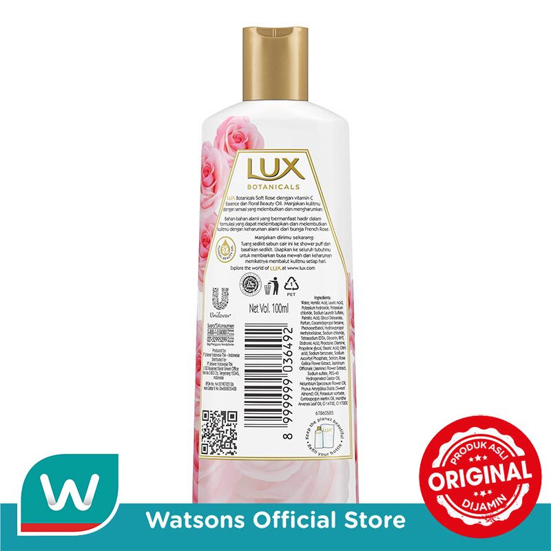 Lux Botanicals Sabun Mandi Cair Soft Rose 100ml - Gambar 3