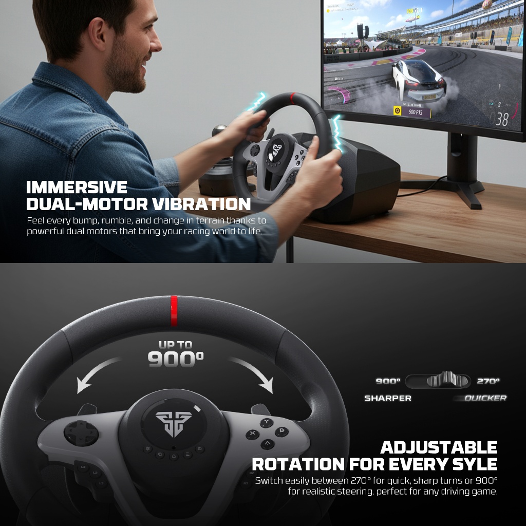 FANTECH R1V2 / R1-V2 / R1 V2 Racing Steering Wheel Simulator - Gambar 4