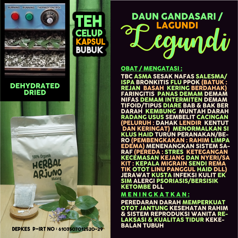 Dehydrated Dried Tea Bags Capsule Powder Legundi Gandasari Medicine for ...