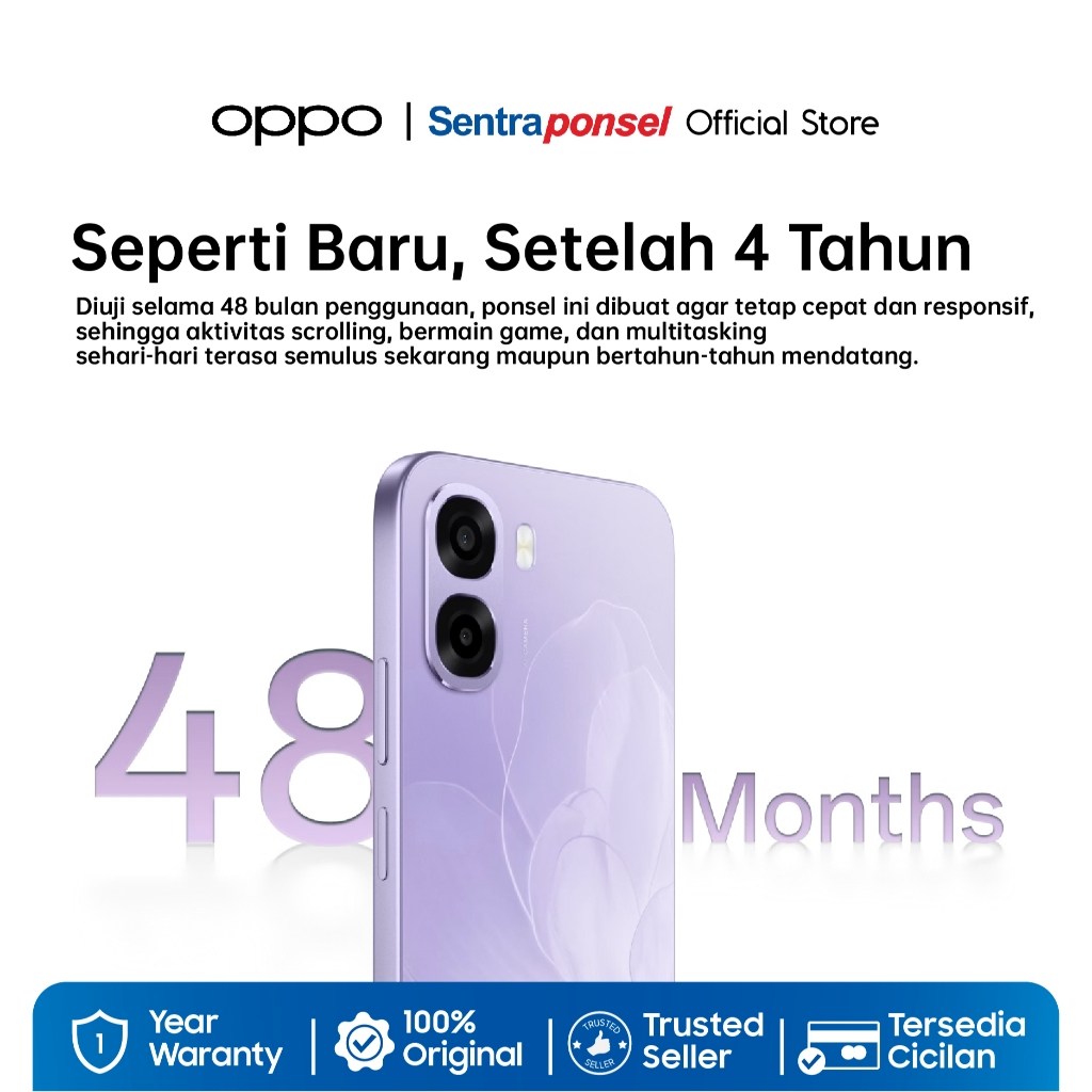 OPPO A6x 4GB+64GB 6GB+256GB IP64 Water & Dust Resistance, 6500mAh Large Battery, Snapdragon 685, 120Hz Fast Responsive Screen - Garansi Resmi - Gambar 3