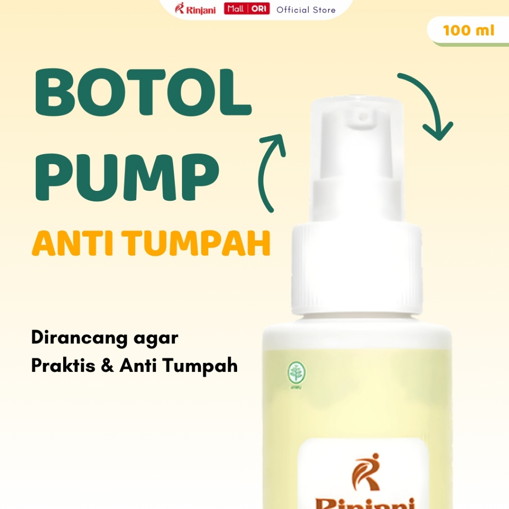 RINJANI Minyak Telon Plus Anti Nyamuk Hingga 9 Jam Original Botol Pump 100ml Anti Tumpah BPOM HALAL - Gambar 4