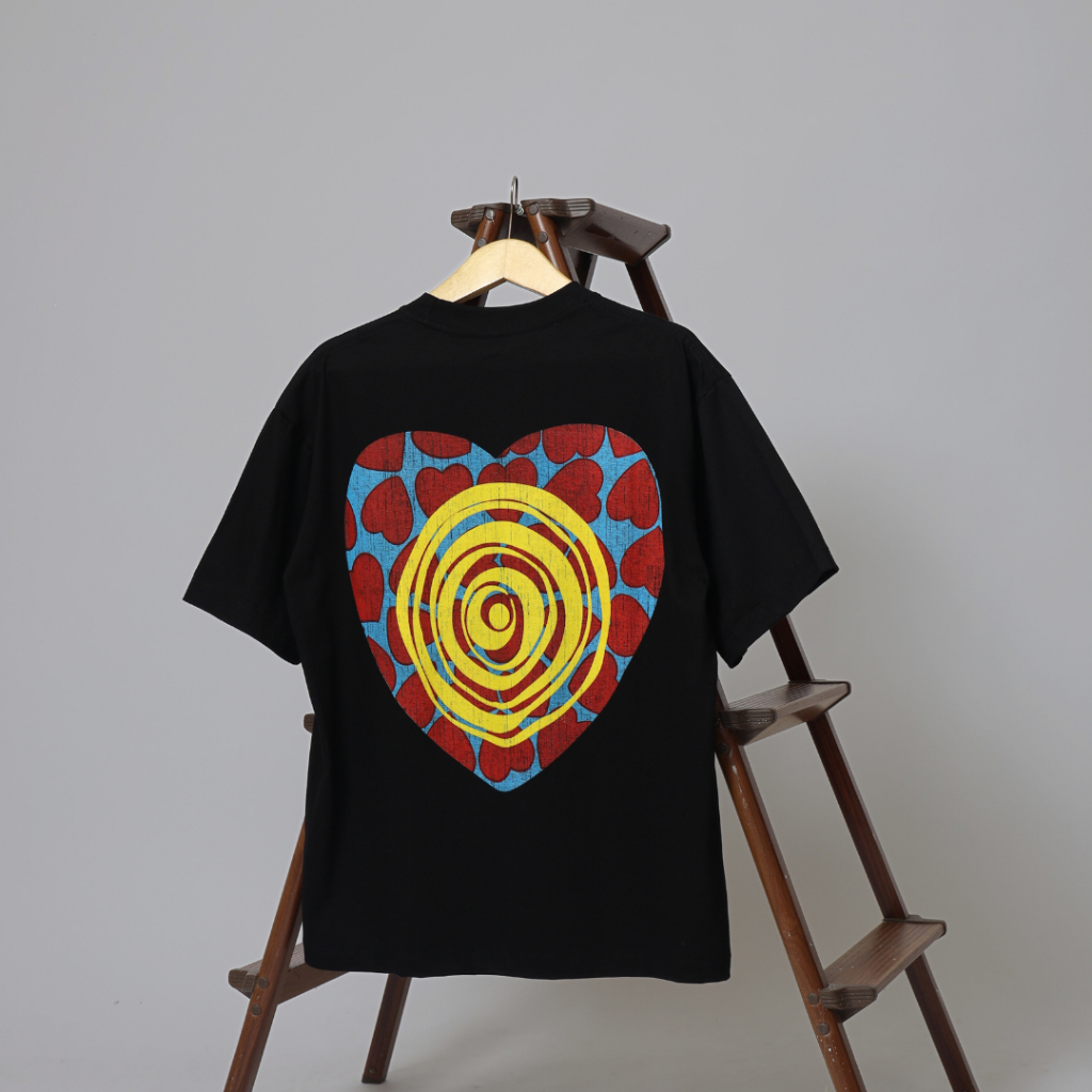 GENZ Kaos Oversize UNISEX  NIRVANA - T Shirt Vintage NIRVANA LOVE Black Cotton Combed 20s foto 3