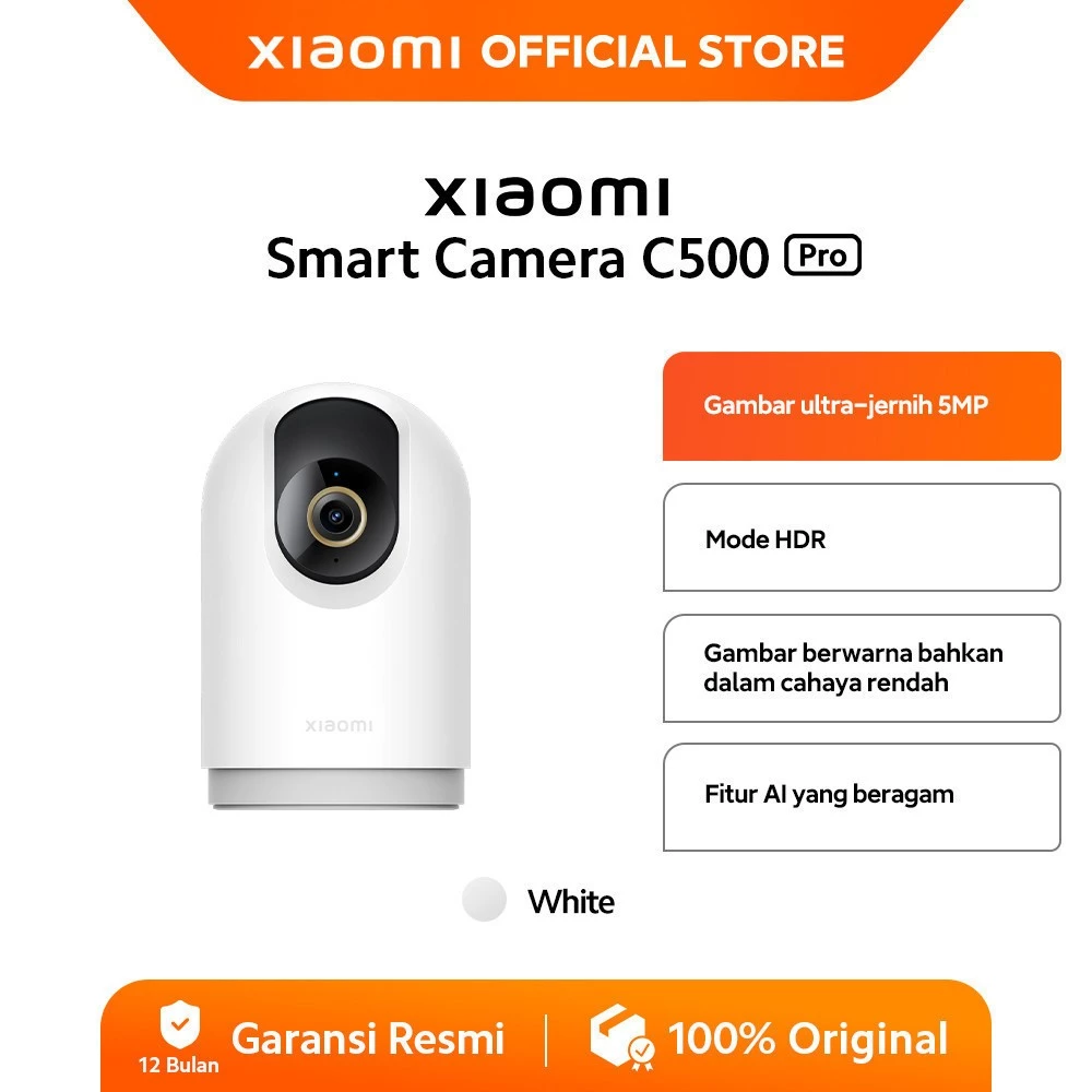 Xiaomi Smart Camera C500 / Kejernihan 3.5K dengan kamera 6MP / Warna jelas di Pencahayaan Rendah / Cakupan dan perlindungan 360° / Deteksi AI manusia & hewan peliharaan [Official Store] - Gambar 2