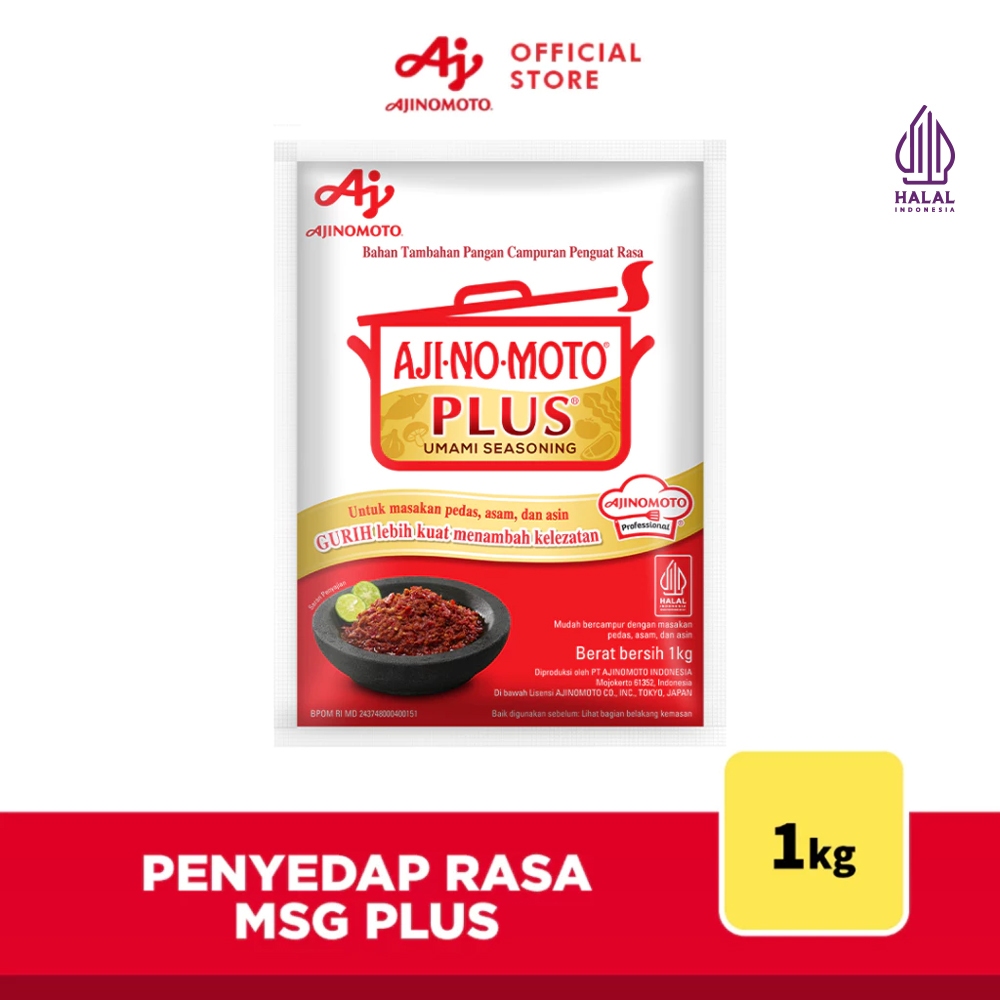 AJI-NO-MOTOÂ® PLUS Penyedap Rasa MSG 1KG (1pc) - Lebih Gurih Menambah Kelezatan