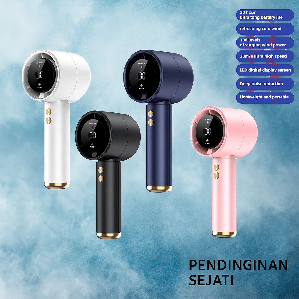 Kipas Angin Mini Turbo Type-C Led Portable