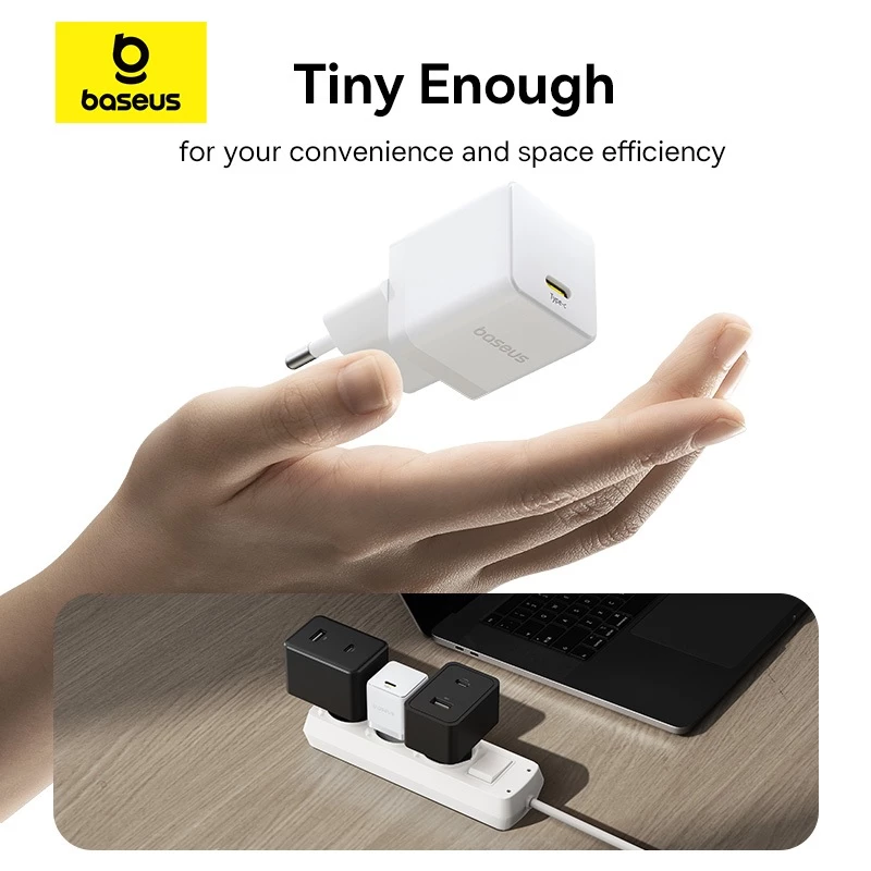 Baseus Palm Series 30W Mini Fast Charger Type-C Charger for ip 16 15 14 PD3.0 QC3.0 Fast Charging Over Temperature Protection - Gambar 4