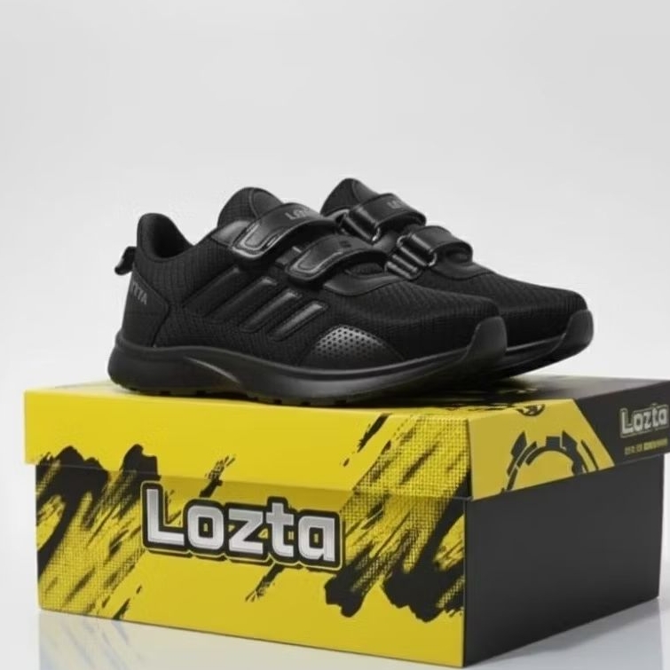 LOZTA Sepatu Sekolah Anak Perekat Sol Karet Ringan Anti Slip BLACKWHITE Series - Gambar 3