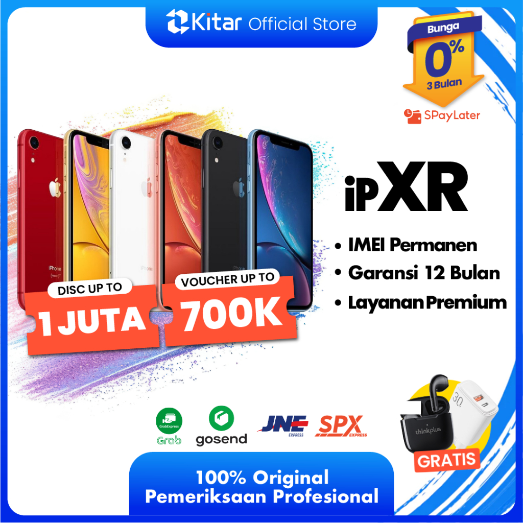 iPhone XR ex iBox Beacukai IMEI Permanen Garansi 12 Bln 100% Original Second iPhone FULLSET 64GB 128GB 256GB